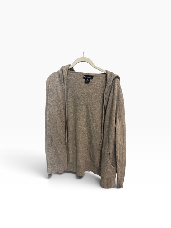Bloomingdale's Sweaters - Bloomingdale's 100% Cashmere Women’s Hooded Zipper Cardigan in Taupe Size S
